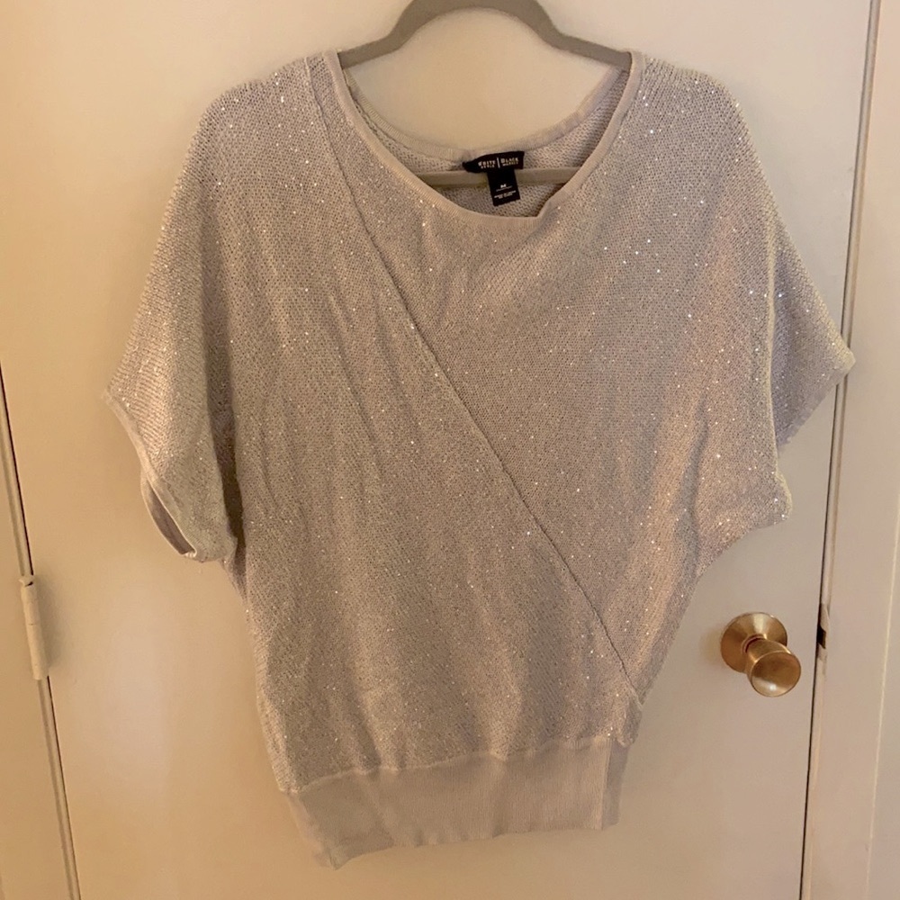 Sparkling gray blouse! Perfect for a night out!